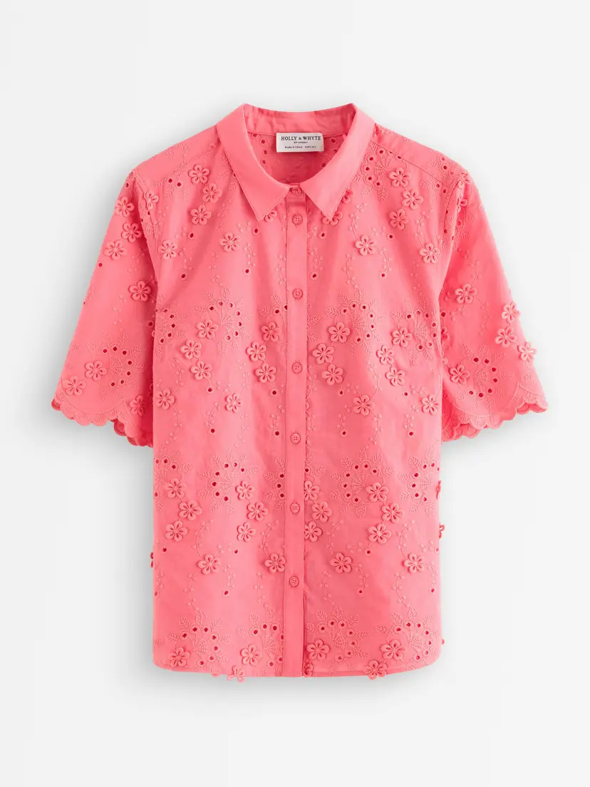 Lindex Bluse med broderie anglais