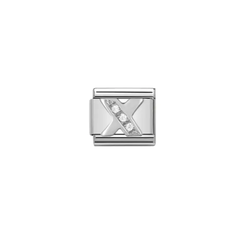 Nomination Letter X Cubic Zirconia Silver