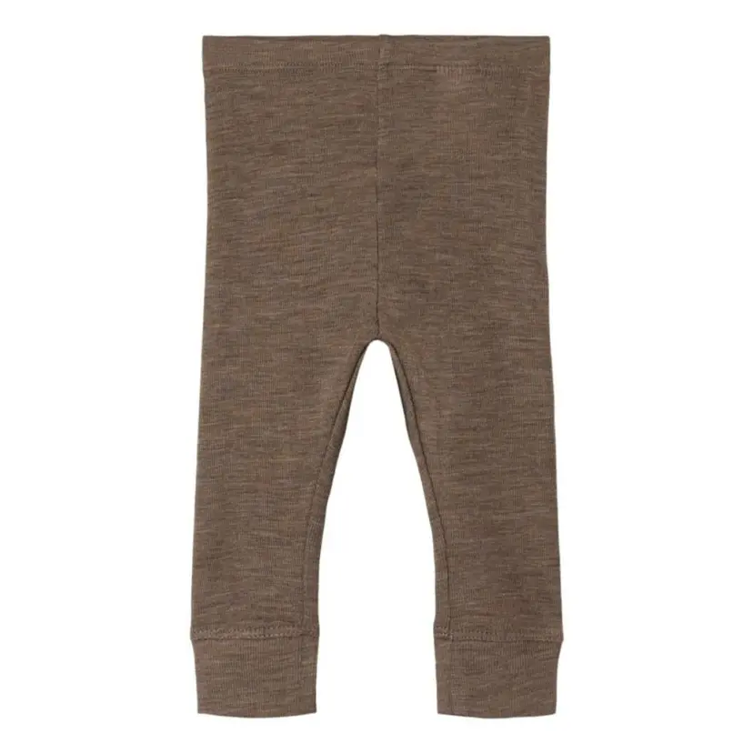 NAME IT Name It - Leggings i Ull og Silke Baby Rib Wossa Walnut