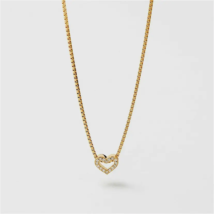 Safira Pavé Heart Halskjede