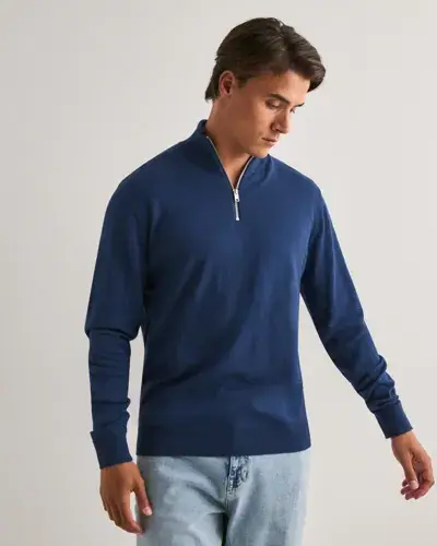 Que Sera Sera Que Sera Sera Oscar Halfzip Knit Half zip Blå