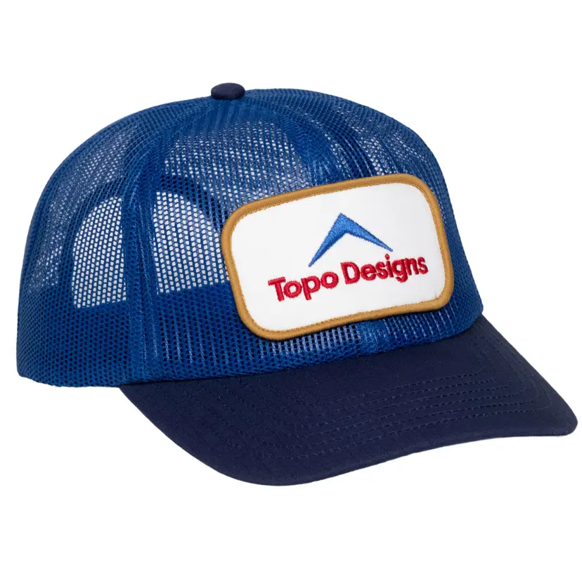 Topo Designs Topo Designs Patch Mesh Trucker - Retro Icon Forest Blue