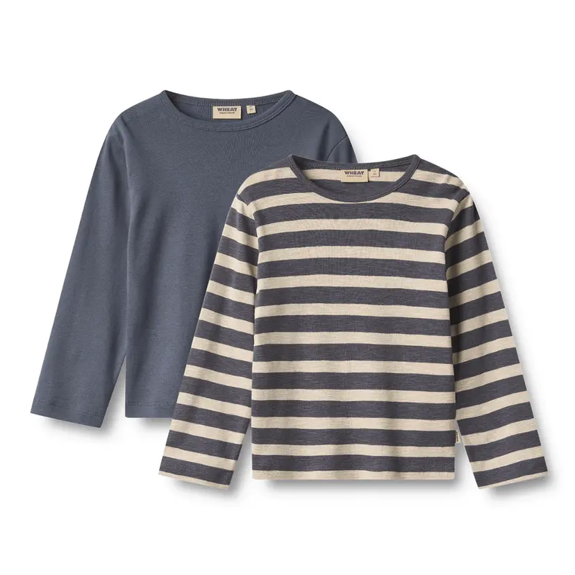 Wheat Wheat - Genser 2-pk Milo Greyblue Stripe