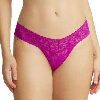 Hanky Panky Hanky Panky Truser 3P Low Rise Thong D1 Mørkrosa nylon One Size Dame
