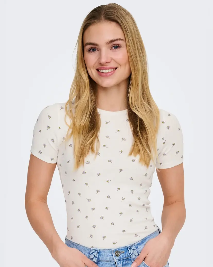JDY T-skjorte Lucky - Hvit - Str XS