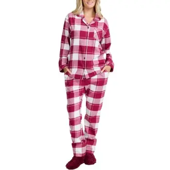 Damella Damella Cotton Flannel Pyjamas Rød bomull Large Dame