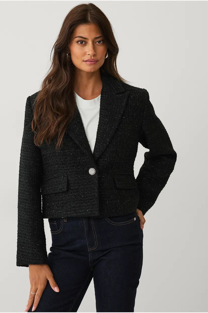 Ellos Collection Dressjakke i bouclé - Svart