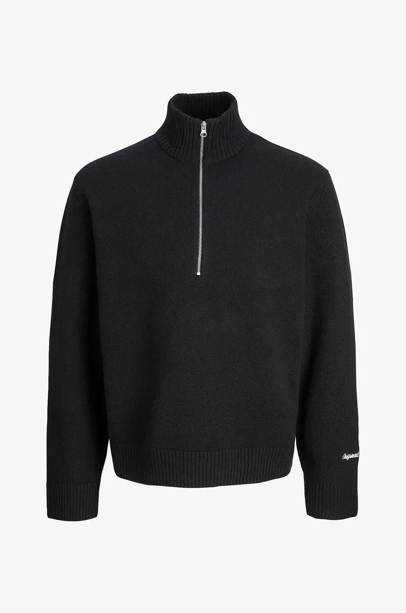 Jack & Jones Junior Genser jorNorrebro Knit Half Zip Jnr - Svart