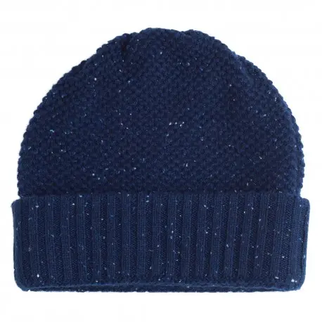 CASHMERE CULTURE Lue dame i kasjmir – blå, beanie med spetter