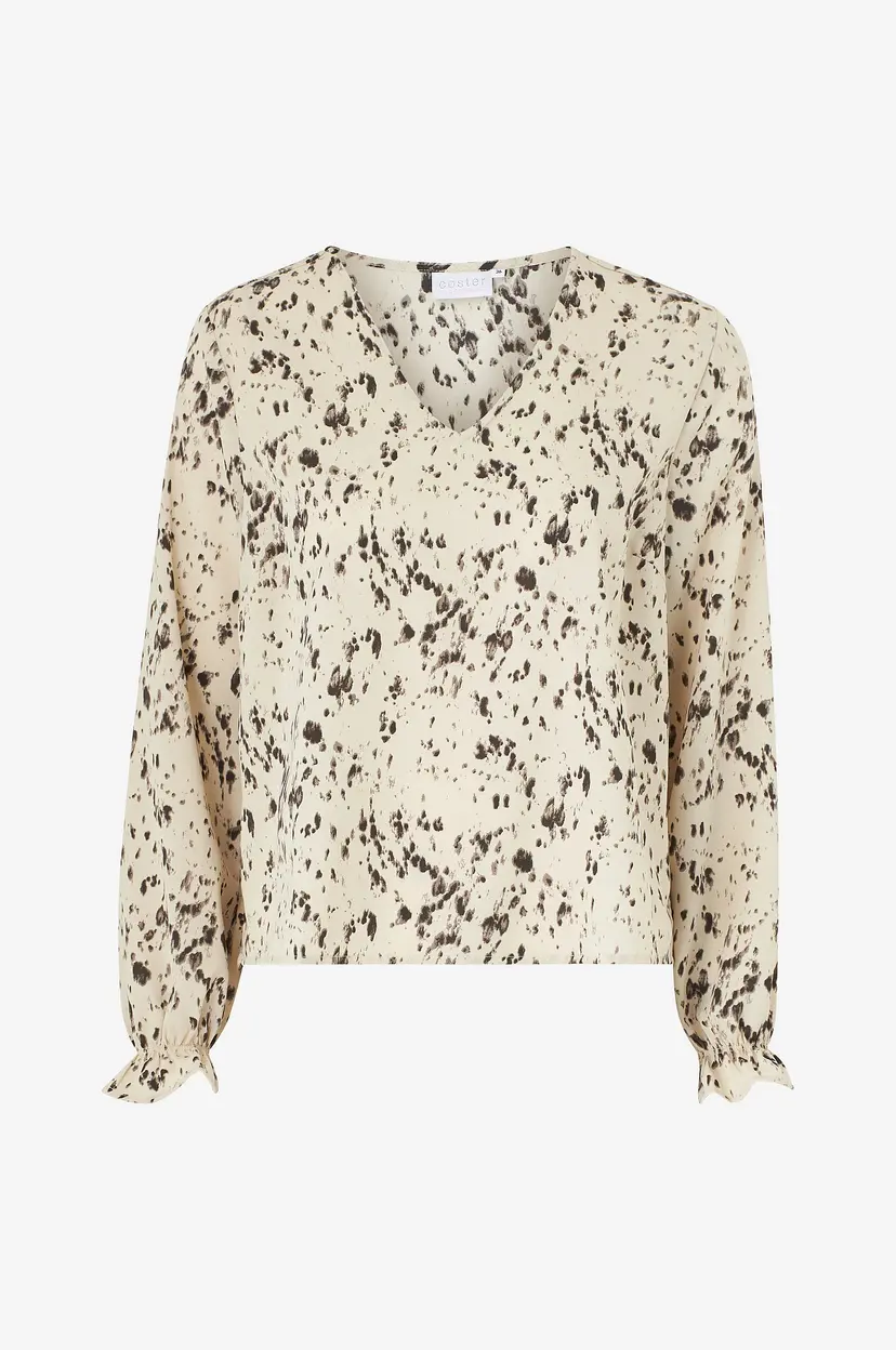 Coster Copenhagen Bluse Sprinkle Print - Beige