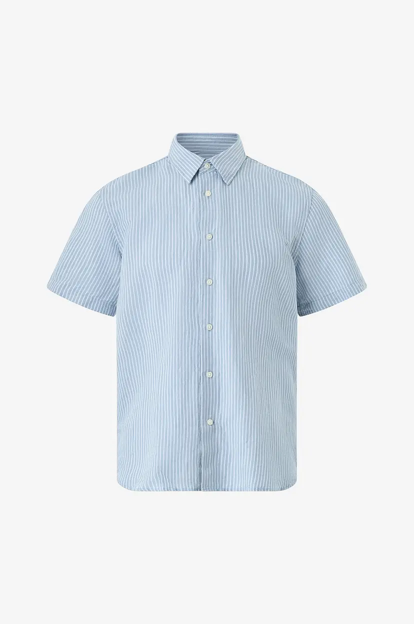 Selected Men Linskjorte slhRegclay Linenblend SS - Blå