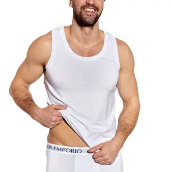 Panos Emporio Panos Emporio Bamboo Tank Top Hvit Large Herre