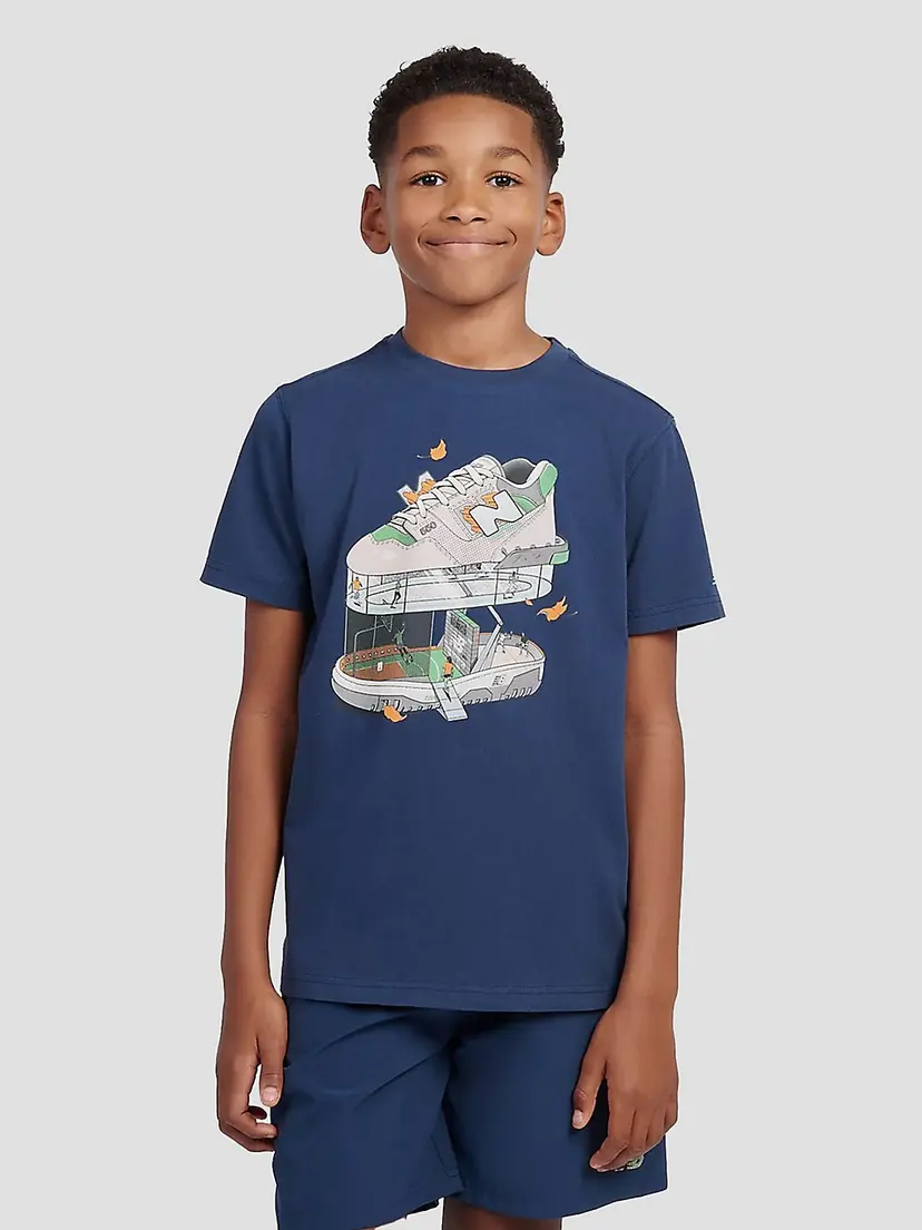 New Balance New Balance Fitness Centre Illustrated Graphic Kids T-skjorte blå