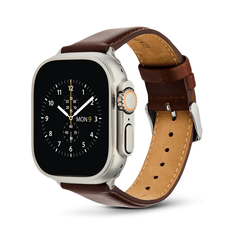Daniel Wellington Silver Smartwatch Strap Leather St Mawes | DW