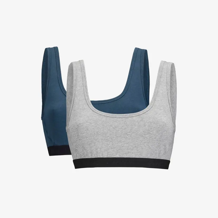 RevolutionRace 2-pack Ultimate Soft Bra Dame Moonlit Ocean/Grey Melange