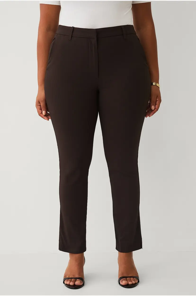 Ellos Plus collection Rett bukse med stretch - Brun