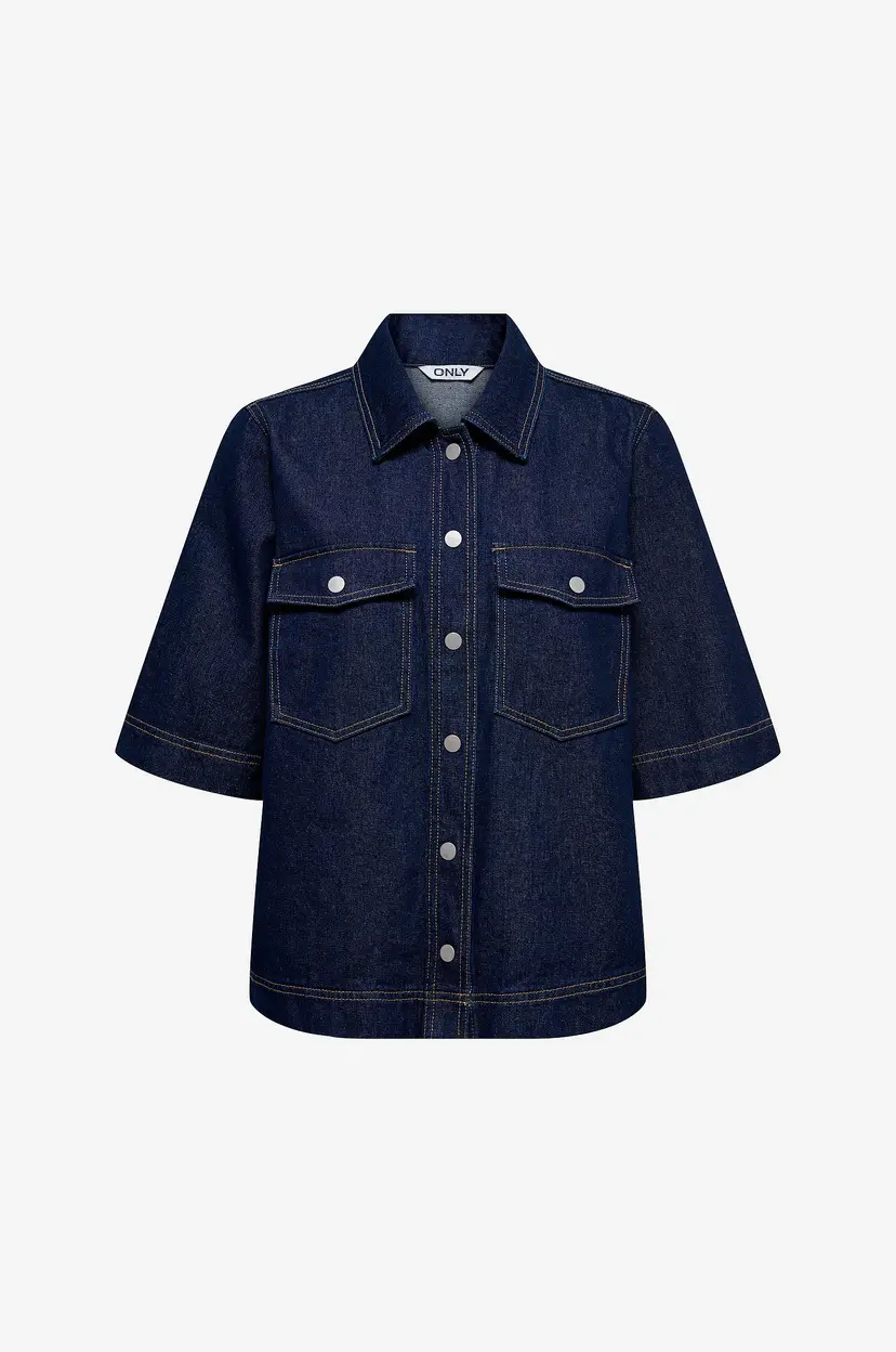 ONLY Skjorte onlBelle S/S Shirt Dnm Gua - Blå