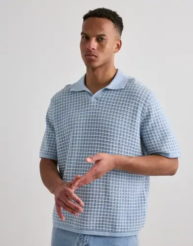 Jack & Jones Jack & Jones Jornantucket Knit Split Neck Polo S Kortermet poloskjorte Blå