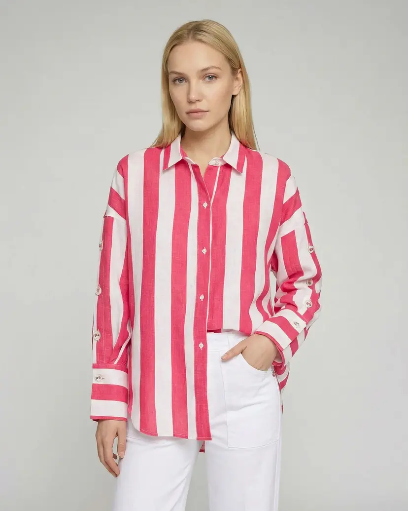 VilaGallo VilaGallo CMMIKAELA Salmon Linen shirt