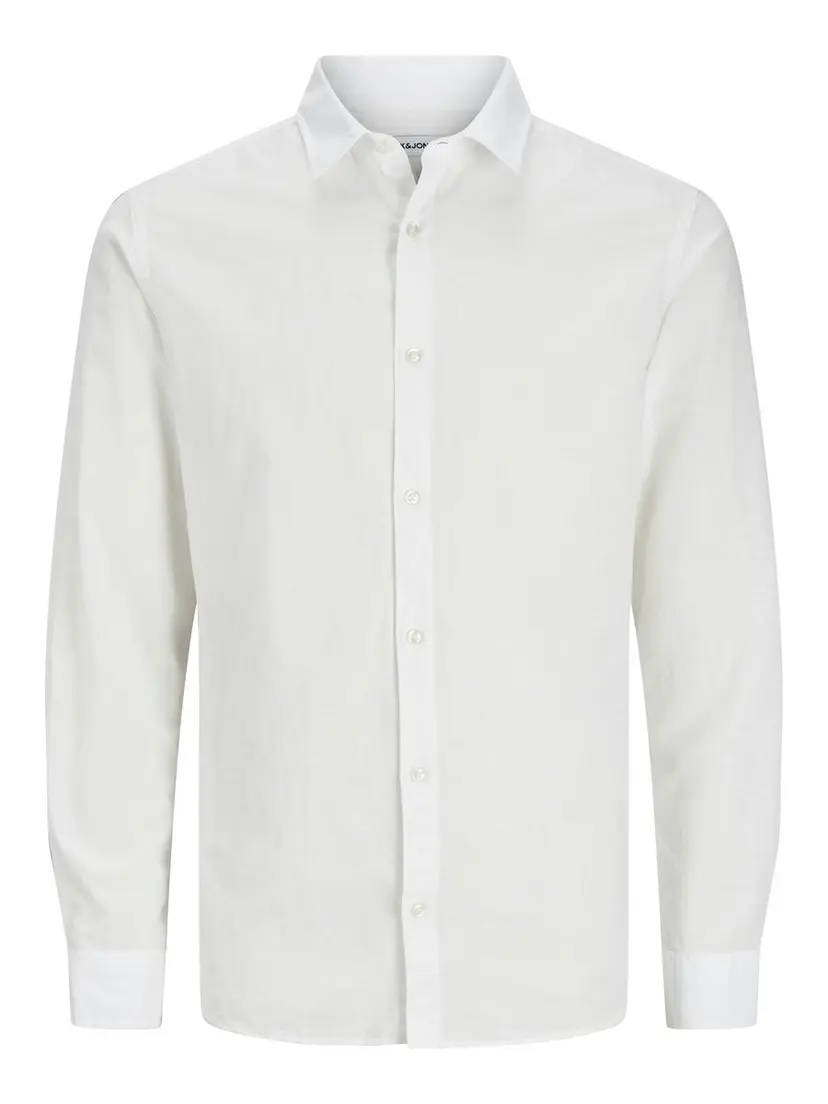 Jack & Jones Junior Jack & Jones Junior Breeze Skjorte i Linmiks Regular Fit Hvit (176 /16 år)