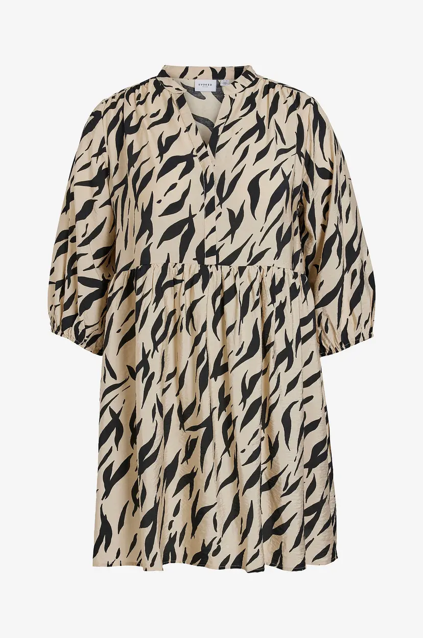 Evoked Vila Kjole viDogma Bri V-neck 3/4 Short Dress - Svart