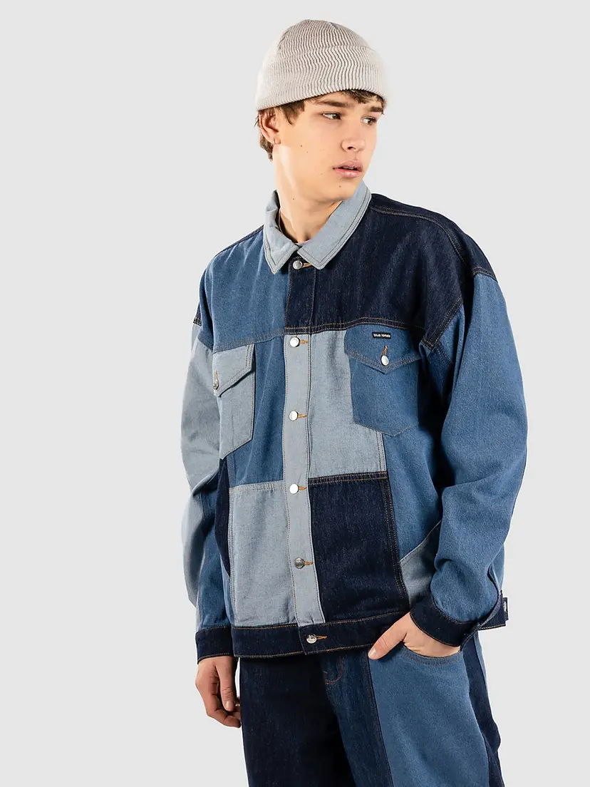 Blue Tomato Blue Tomato Denim Patchwork Jakke blå