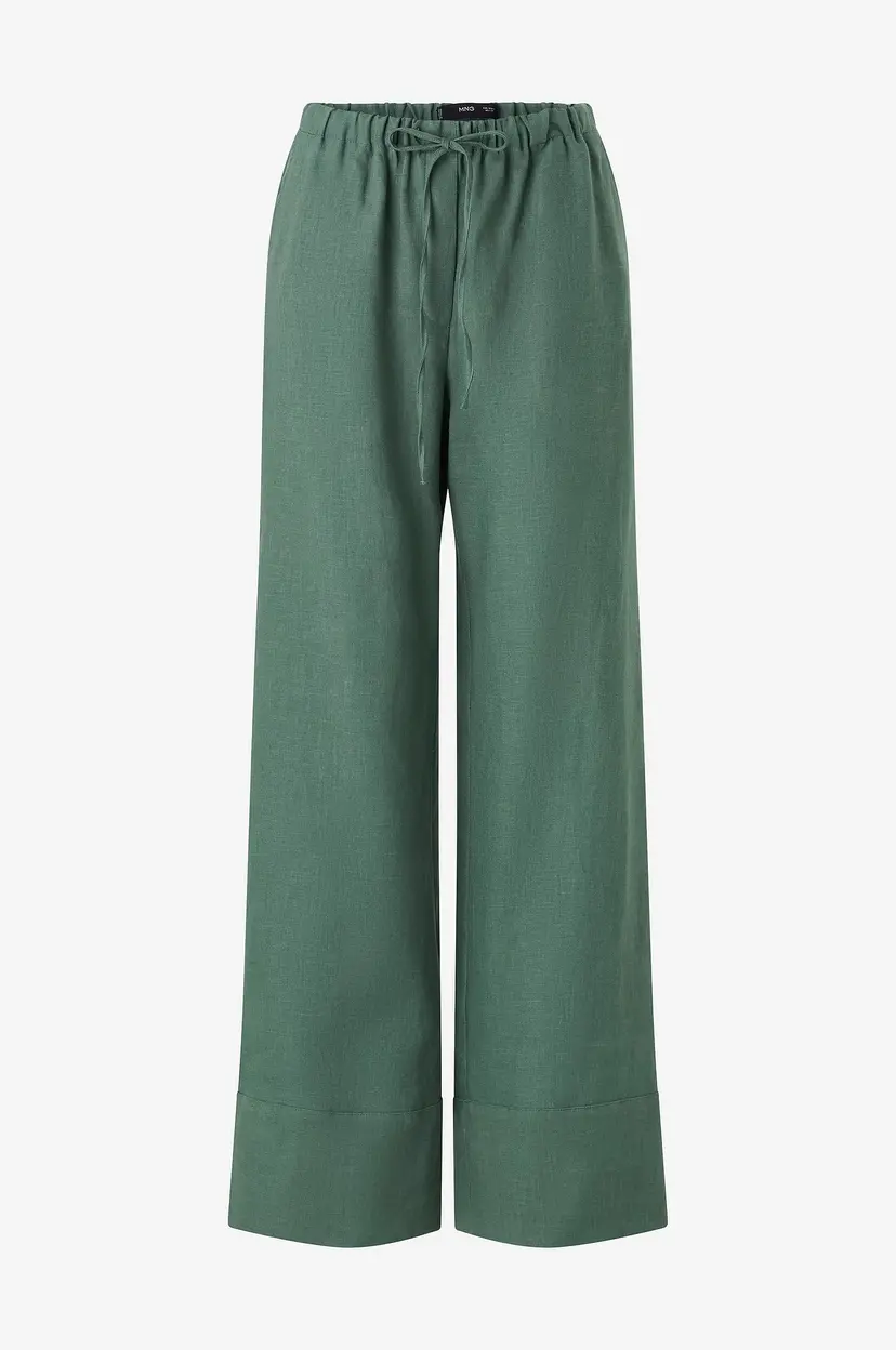 Mango Linbukser Trousers Musgo - Grønn