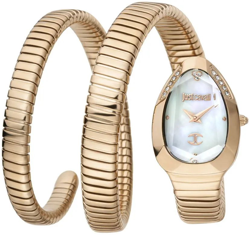 Just Cavalli Just Cavalli Dameklokke JC1L209M0055 Serpente Hvit/Rose-gulltonet