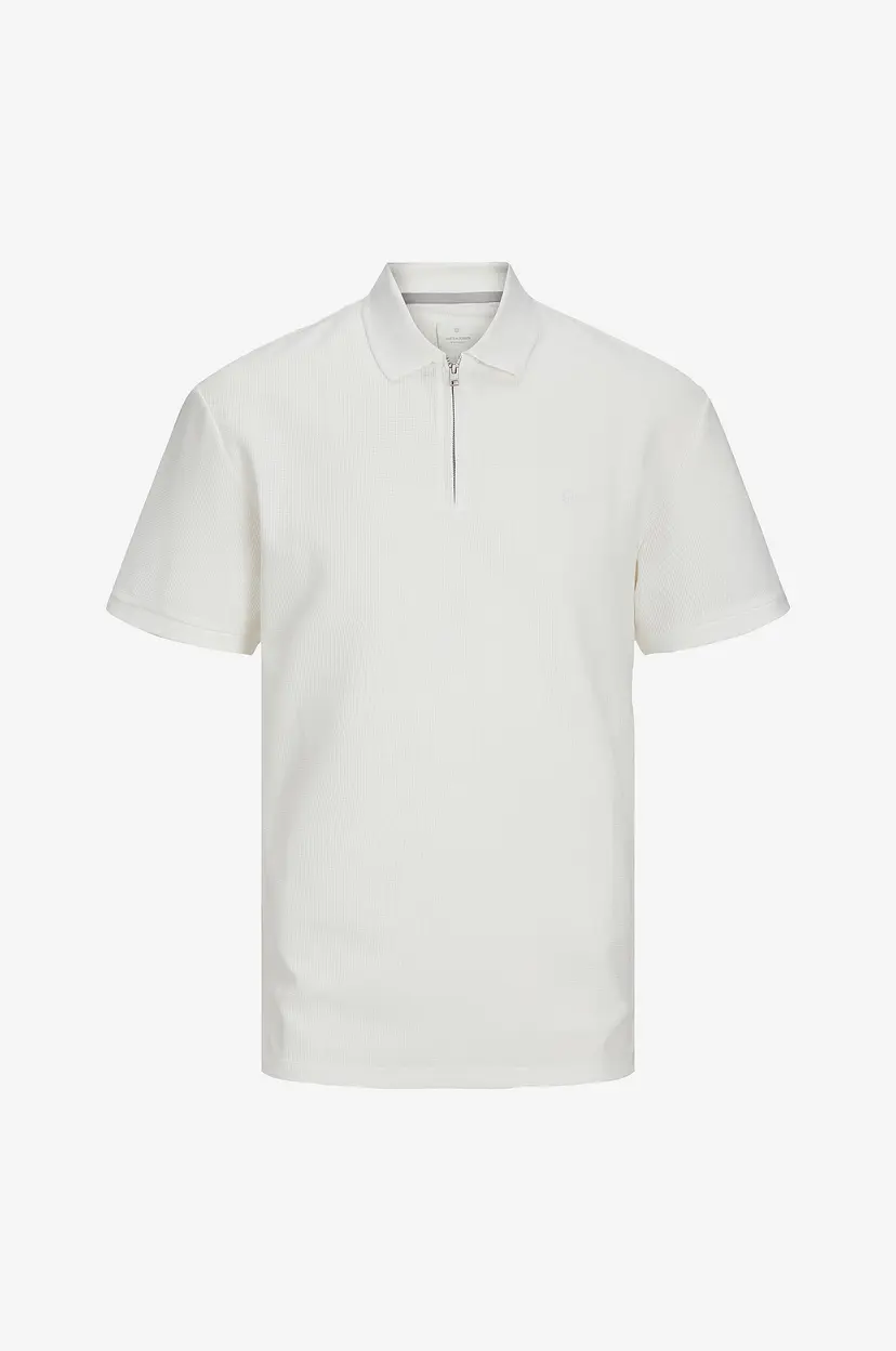Jack & Jones Junior T-skjorte jprccJohnny Half Zip SS Polo Jnr - Hvit