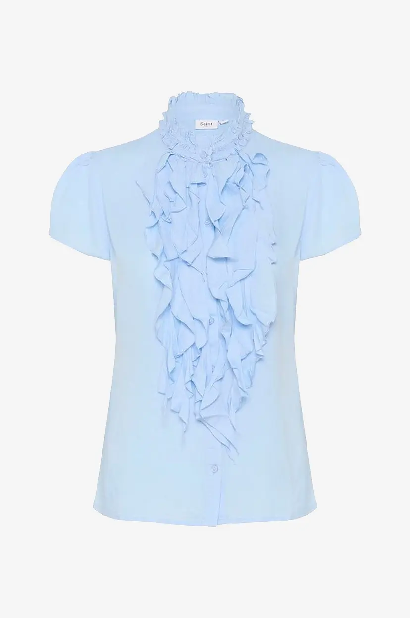 Saint Tropez Bluse ElliSZ SS Shirt - Blå