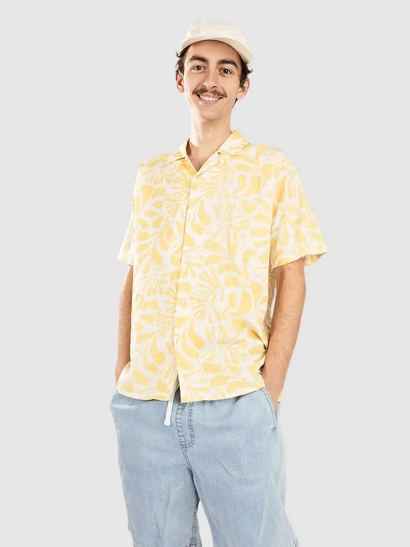 Fat Moose Fat Moose Zane Cotton Linen Skjorte gul