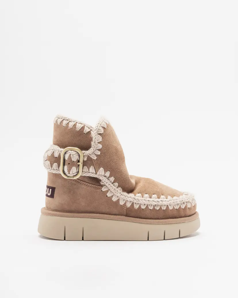 Mou Mou Bounce boot buckle strap Beige Boots