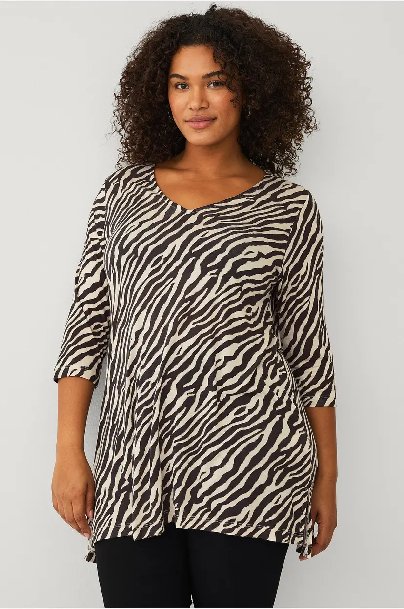 Ellos Plus collection Tunika med 3/4 lange ermer - Brun