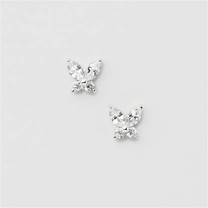 Safira Clear Butterfly Studs