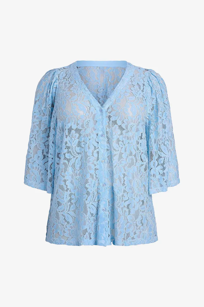 Zizzi Bluse mWindy 1/2 - Blå
