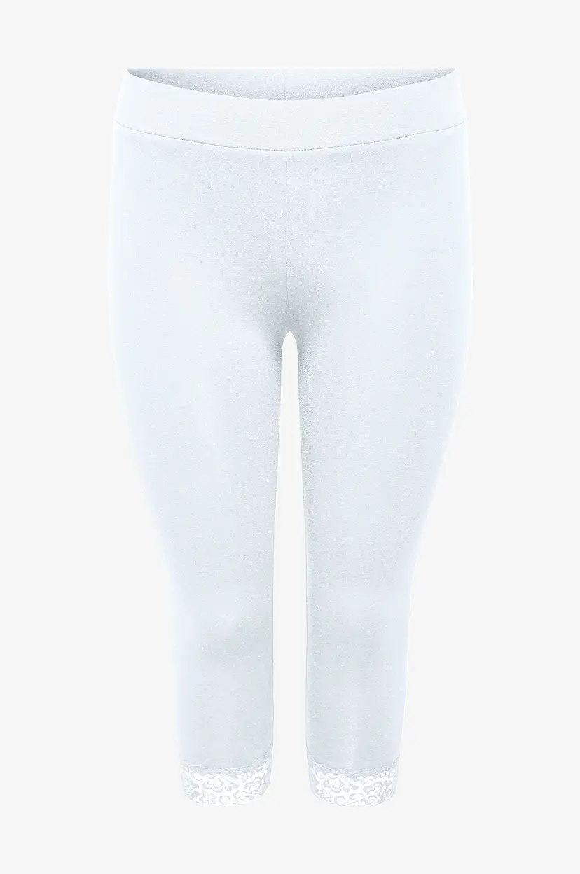 Only Carmakoma Leggings carTime Life Calf Lace Leggings - Hvit