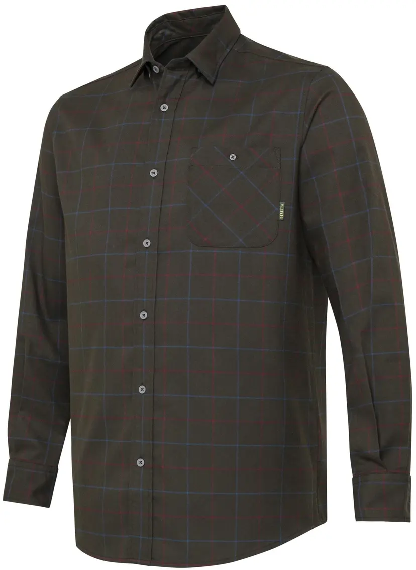 Beretta Beretta Jargo Stretch Shirt Bark/Burgundy Check