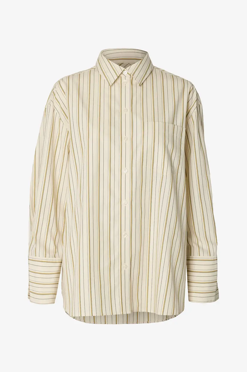 Selected Women Overtreksskjorte Slwdannie Ls Stripe Oversize Shirt - Grå