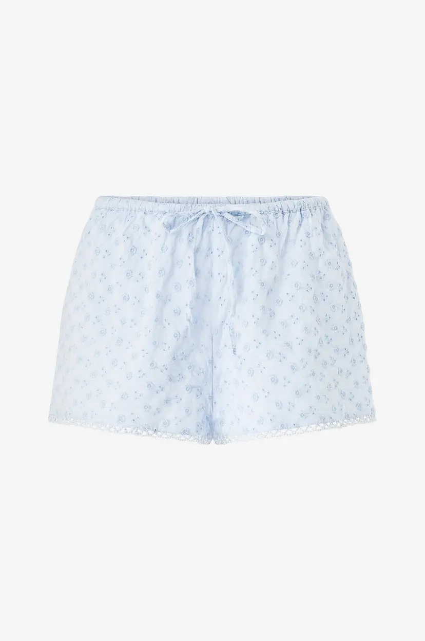 Gina Tricot Shorts Broderie Anglaise - Blå
