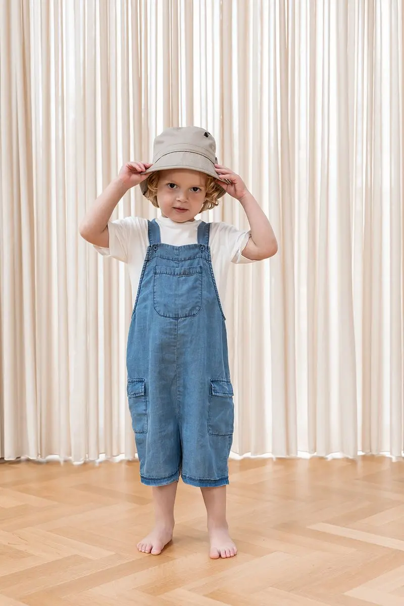 Fliink Fliink Hi Short Overall Light Denim Blue (98 /3 år)