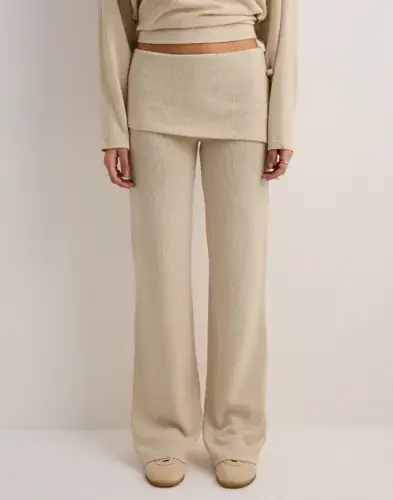Nelly Nelly - Beige - Effortless Knit Overlay Pants