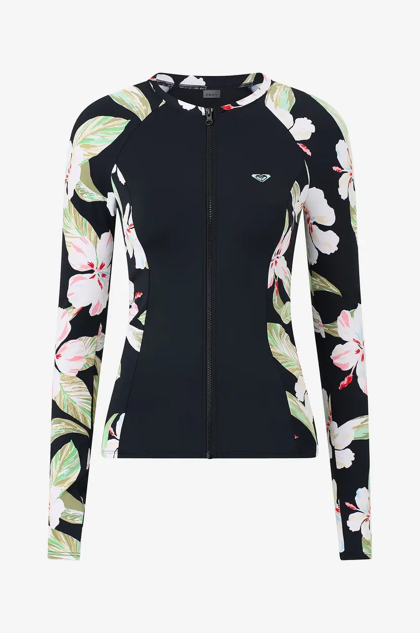 Roxy Svømmeoverdel LS Zip Lycra - Svart