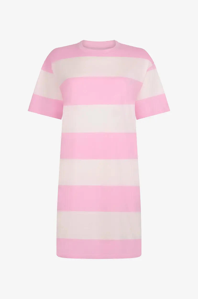 Hunkemöller Nattkjole Nightie Boxy R-neck Stripe - Rosa