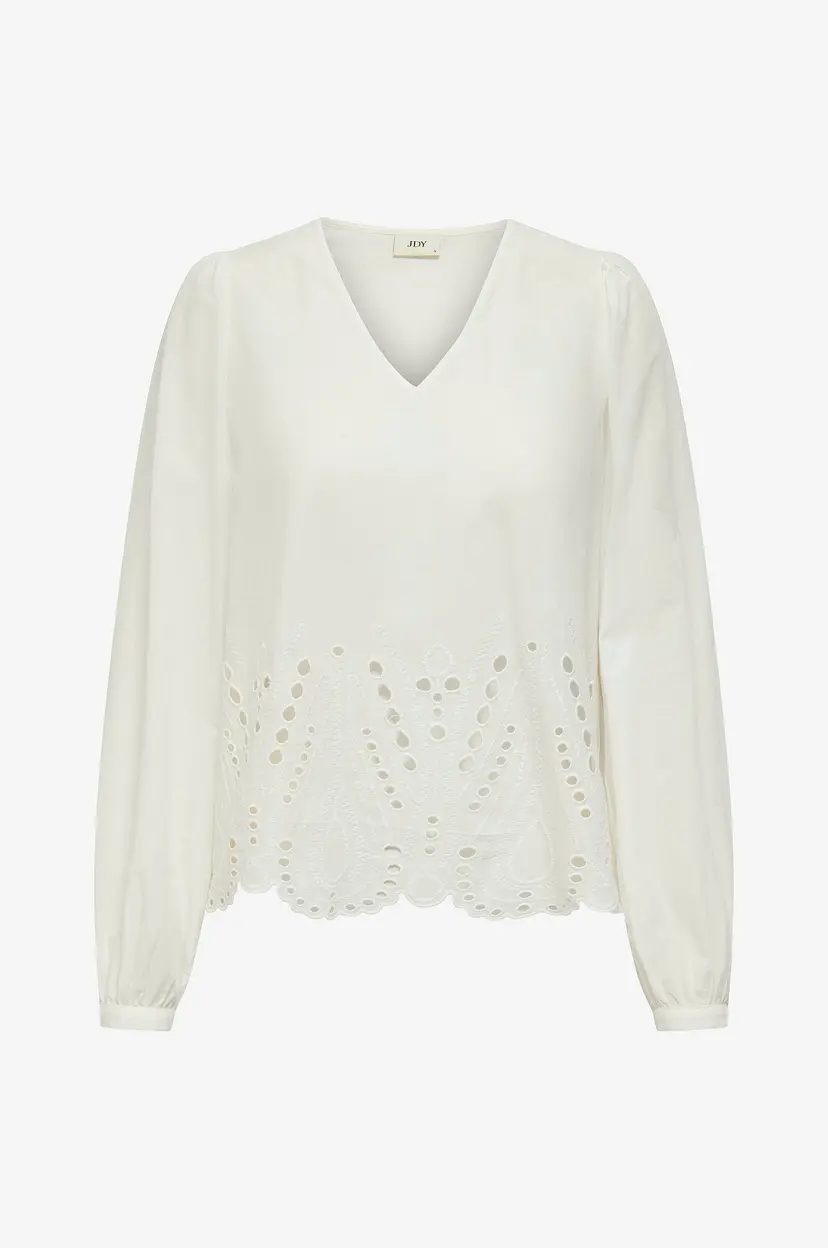 JDY Bluse jdyMiley L/S Anglaise Top Wvn - Hvit