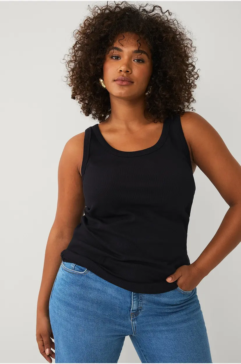 Ellos Plus collection Singlet i bomullsjersey - Svart