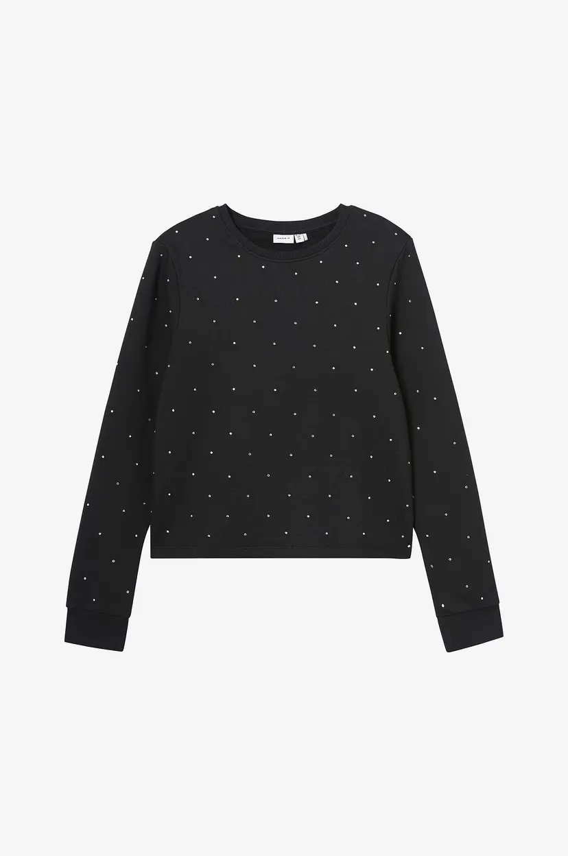 NAME IT Collegegenser nkfRhinestones LS Short Sweat - Svart