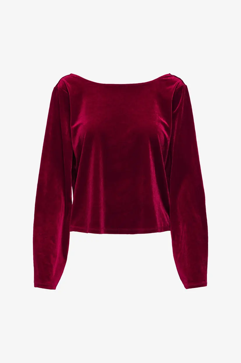 JDY Topp jdyVictory L/s Velvet Bow - Rød