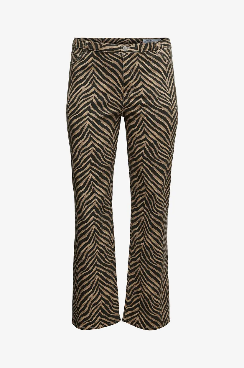 Vero Moda Curve Jeans vmcTessa HR Wide Stretch Aop - Brun