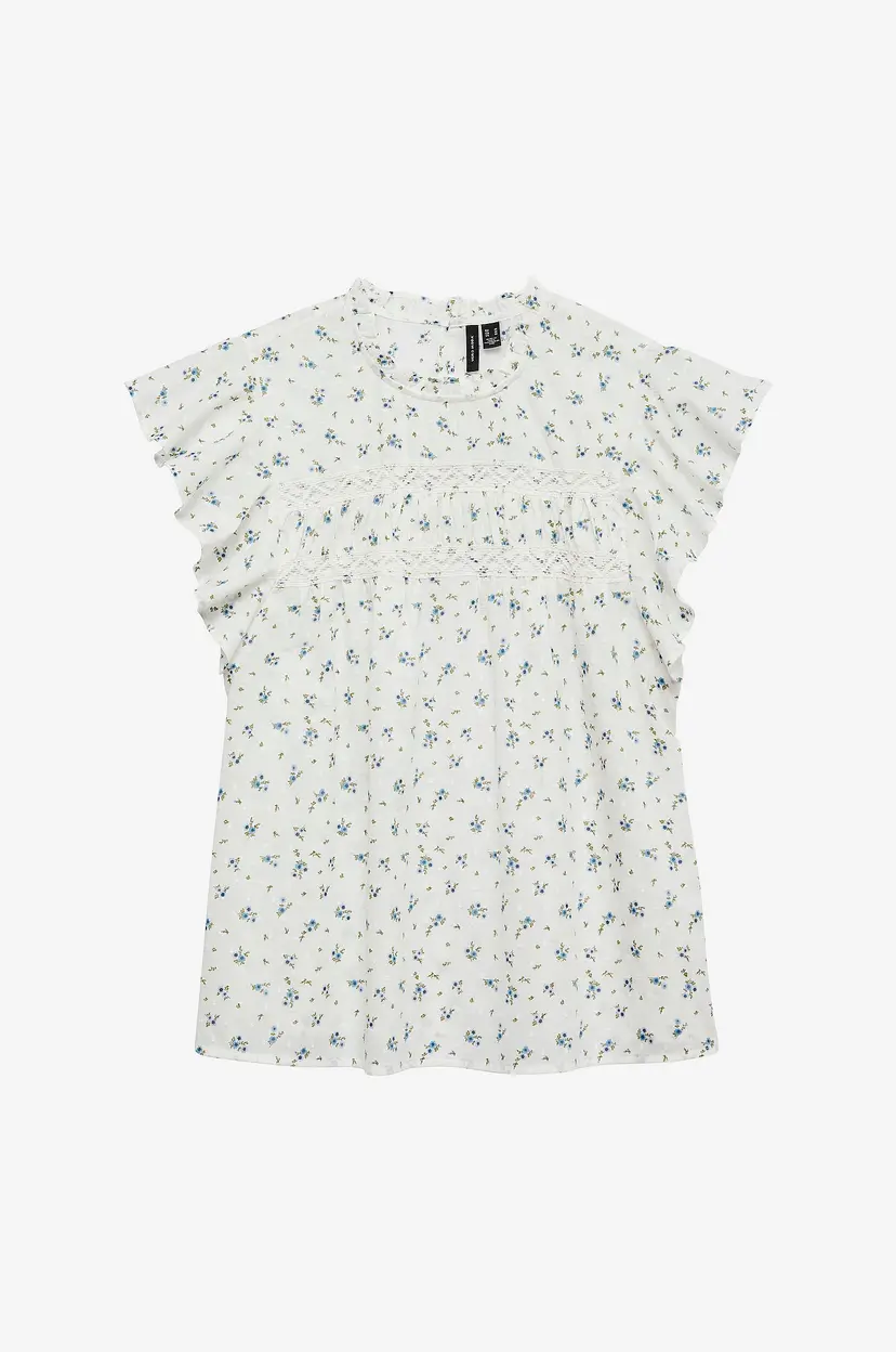 Vero Moda Bluse vmTrine SL Lace Top - Hvit