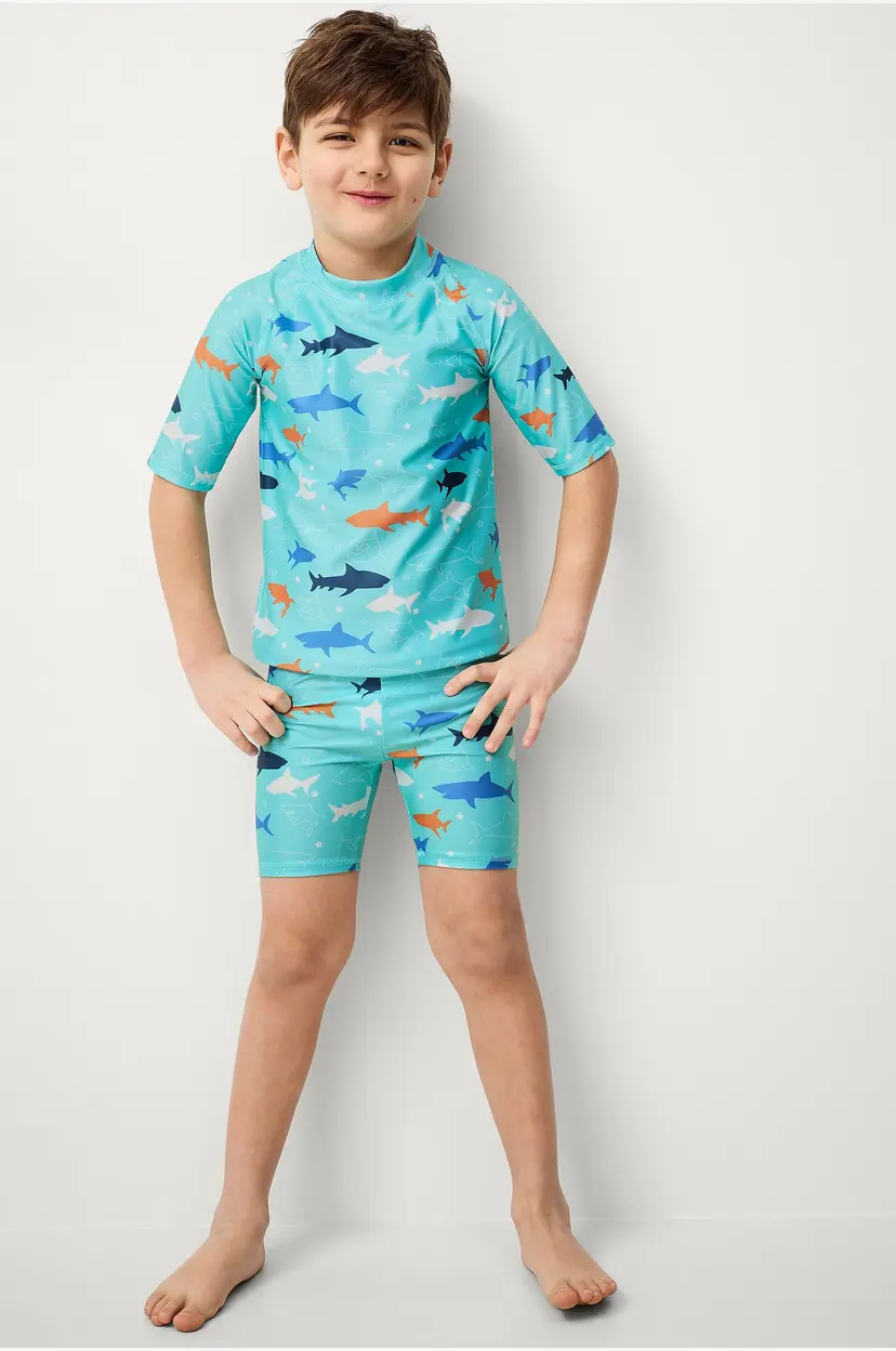 Ellos Collection UV-sett med topp og shorts - Blå